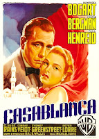 CASABLANCA. Cartel: 100 x 140 cms. Italia. Arte: Luigi Martinati. Imprenta: A.P.E., Roma. CASABLANCA. Casablanca. 1942. Estados Unidos. Dirección: Michael Curtiz. Reparto: Humphrey Bogart, Ingrid Bergman, Paul Henreid, Claude Rains, Conrad Veidt, Sydney Greenstreet, Peter Lorre, S.Z. Sakall, Madeleine LeBeau, Dooley Wilson.