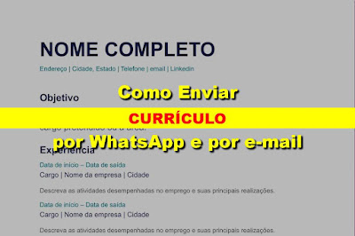 Como enviar o currículo pelo WhatsApp e pelo e-mail