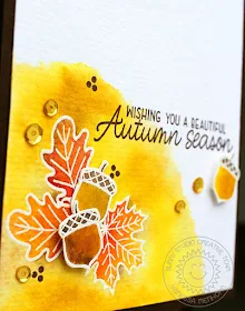 Sunny Studio Stamps: Beautiful Autumn Heat Embossed Fall Themed Card by Vanessa Menhorn