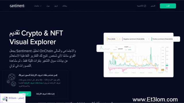 Santiment افضل موقع لتحليل العملات الرقمية