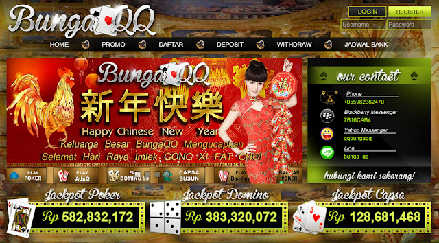 SITUS BANDARQ ONLINE TERPERCAYA - BungaQQ poker adalah Situs Poker Online Terpercaya ,Situs Gampang Menang, yang menyediakan permainan judi online seperti poker, domino, ceme, capsa susun. Permainan  yang disediakan oleh Dagopoker pun dijamin aman tanpa ada robot alias murni player vs player.