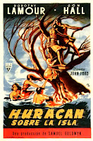 HURACÁN SOBRE LA ISLA. Cartel: 70 x 100 cms. España. Diseño: Llo//An Estudios. Imprenta: T. G. Llauger, Barcelona. HURACÁN SOBRE LA ISLA / EL FUGITIVO DE TAHITÍ. 1937. Estados Unidos. Dirección: John Ford. Reparto: Dorothy Lamour, Jon Hall, Mary Astor, C. Aubrey Smith, Al Kikume, Mamo Clark, Thomas Mitchell, Raymond Massey, John Carradine, Jerome Cowan, Vic Groves, Lionel Braham, Movita, Anne Chevalier, Yola d'Avril, Spencer Charters.