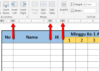 Cara Mengubah Lebar Kolom pada Tabel Microsoft Word 