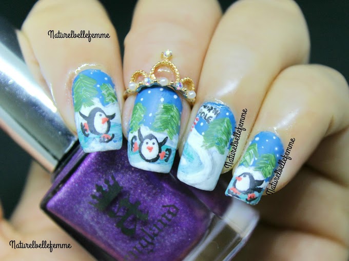 Skating Penguins nails