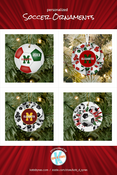 Soccer ornaments collection from katzdzynes on Zazzle