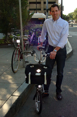 Brompton cyclist Boston