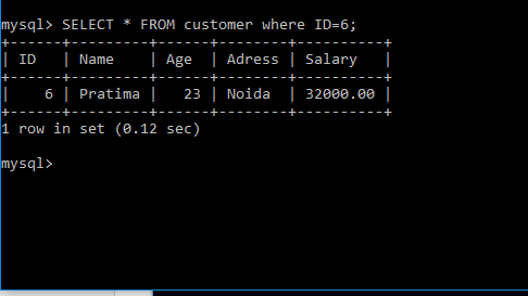 Select FROM customer in select statement in sql