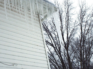 three feet long icicles