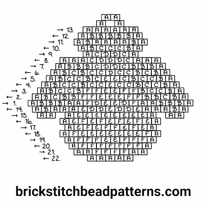 Click for a larger image of the Little Christmas Angel brick stitch bead pattern word chart.