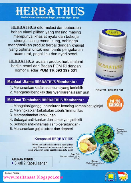 Jual Obat herbal asam urat nyeri sendi herbathus