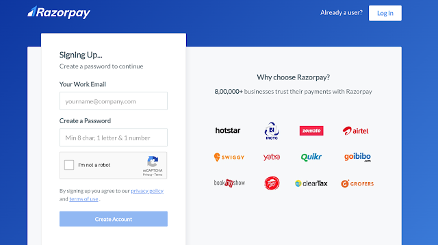 Razorpay SignUp