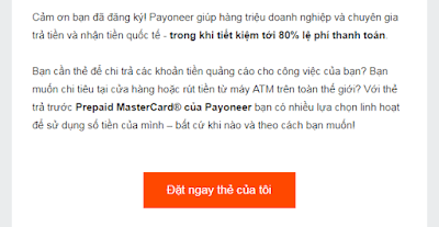 Yêu cầu thẻ Master Card Payoneer