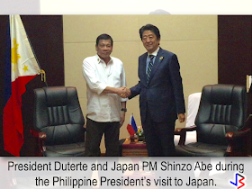  Being the first head of state to visit the Philippines this year and the first during President Rodrigo Duterte's term, Prime Minister Shinzo Abe said "I chose the Philippines as my first destination this year and that is testament to my primary emphasis on our bilateral relationship." Unlike the other head of states that visited the country, Prime Minister Shinzo Abe has been treated with utmost closeness, not only as a fellow leader but a special friend, President Rodrigo Duterte offered the simplicity of his humble residence in Davao instead of the elegance of Malacañang Palace. Shortly after the Japanese Prime Minister  has been welcomed by the Philippine President at the Malacañang, they immediately went to the President's hometown, Davao City. Abe’s day began with a visit to Duterte’s “simple home” for a breakfast of sticky rice cakes and mung bean soup, a presidential aide said, with the leaders dining at a wooden table before heading for a look around Duterte’s humble home. Christopher Bong Go also posted some photos showing the Prime Minister around President duterte's residence including his bedroom and the president's famous "kulambo" (mosquito net).     Japan Prime Minister Shinzo Abe at the house of President Rodrigo Duterte in Davao.       President Duterte and PM Shinzo Abe's closeness has been evident even during the ASEAN Summit and President Duterte's visit in Tokyo, Japan.                      Prime Minister Shinzo Abe having a taste of Durian.     Here is a video of Japanese Prime Minister Shinzo Abe during his visit to the Philippines as shared by the Prime Minister's official social media page. The caption reads: "Davao is the hometown of President Duterte, where he devoted nearly 40 years to its development. My wife and I were invited to visit his house for breakfast, and we spent a relaxing time together.  I found Davao to be a city in which friendly feelings towards Japan are especially strong. At the international school established to educate ethnic Japanese Filipinos, I was moved by the warm welcome from children singing "Chiisana Sekai"(It's a Small World) in Japanese. The Japanese language class I attended was taught by a teacher with a great sense of humor, and the students were having fun learning Japanese."            Aside from strengthening ties among two countries and elevating bilateral relationship, the two leaders has shown the true meaning of friendship.     ©2017 THOUGHTSKOTO