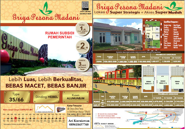 Brosur Rumah Subsidi Griya Pesona Madani, Desa Tenjo - Bogor