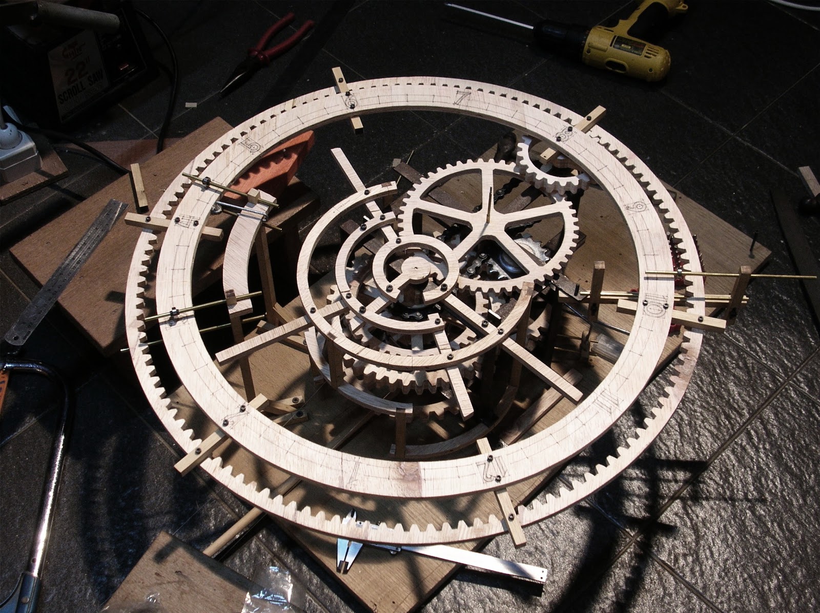 wooden gear clock