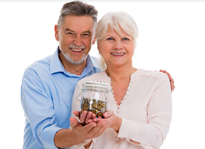 Senior Couples Holding A Piggy Bank senior helpers home care assistance home care agency affordable health care