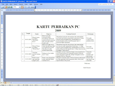 Gambar Kartu Perbaikan PC