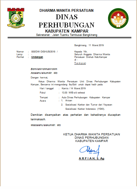 Contoh Surat Undangan Rapat Yayasan Sample Surat Undangan