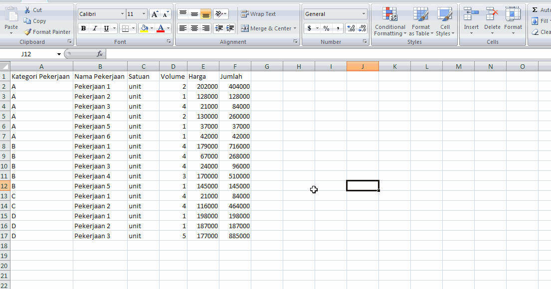 Cara Cepat Membuat Subtotal Otomatis Dengan Excel
