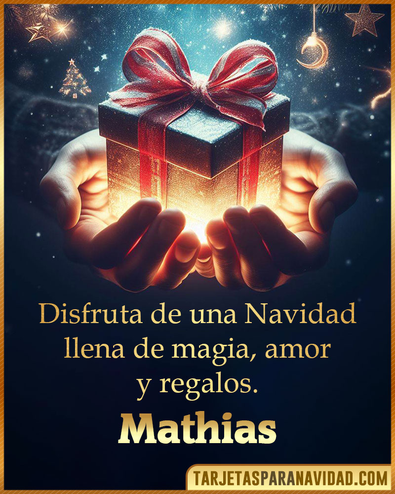 Tarjetas de Feliz Navidad Mathias