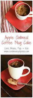 Apple Oatmeal Coffee Mug Cake - perfect for a quick breakfast on the go, or when you want to indulge #AppleWeek