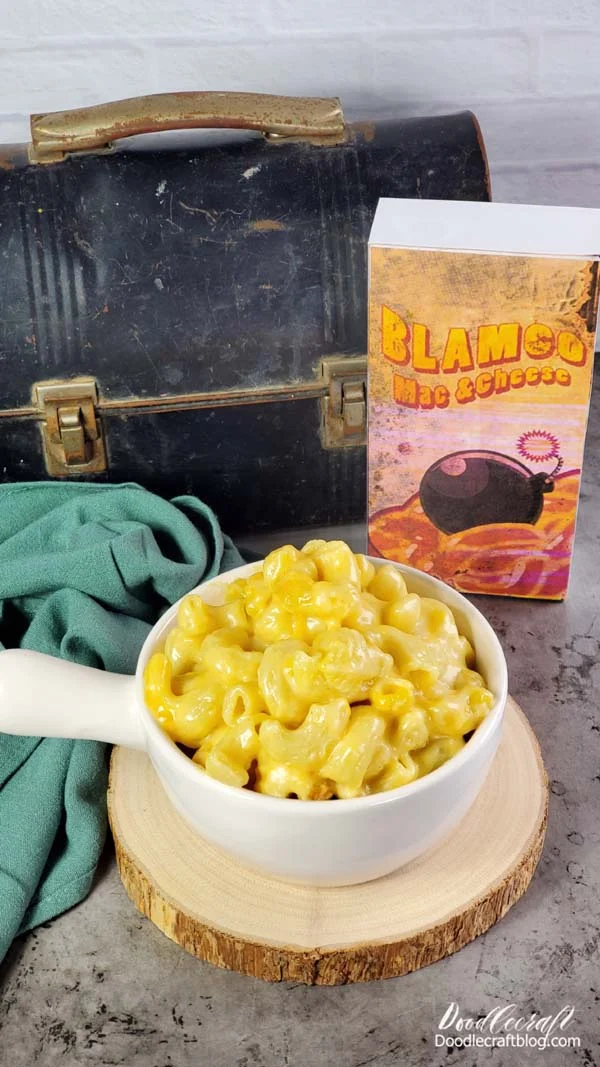 Fallout Themed Recipe: Blamco Mac and Cheese  Blamco, the household name of Macaroni and Cheese all across the Fallout Worlds...and renowned among the Wastelanders.   It's the classic box mac and cheese, a staple in prewar times.   You'll find these boxes of macky cheese spread through the wasteland, just waiting to be consumed. Let's make some now!