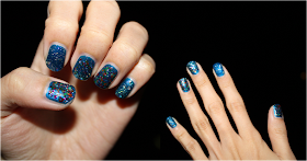 Shiny blue glitter nail, perfect for night!