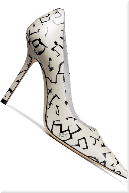 ♦Jimmy Choo ERIC HAZE LOVE white and black artwork printed patent leather pumps #jimmychoo #shoes #brilliantluxury