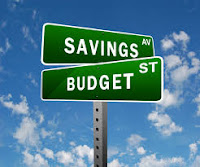 Savings and Budget Road Sign