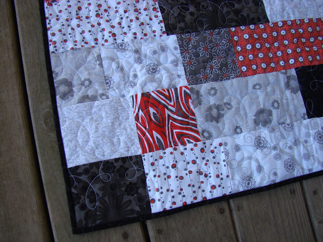 Red and black bricks quick and easy baby quilt