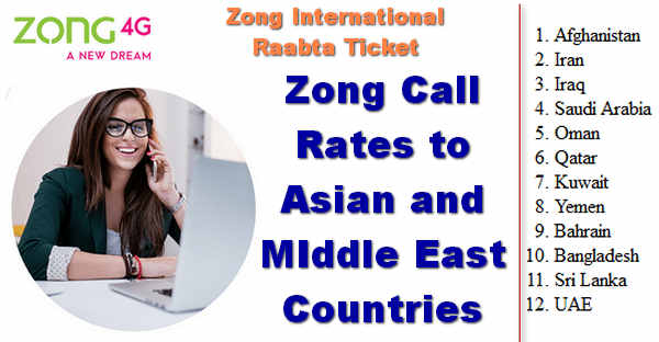 Zong International Raabta Ticket for Asian Countires