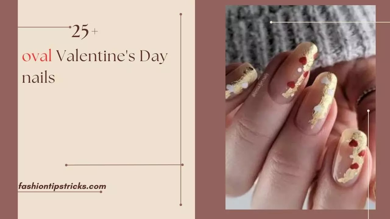 oval Valentine's Day nails
