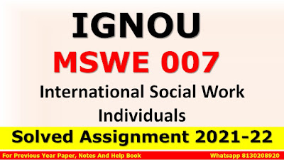 MSWE 007 Solved Assignment 2021-22