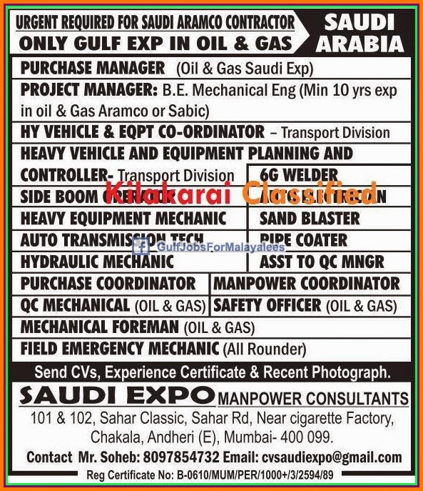 Oil & Gas Jobs for Aramco KSA