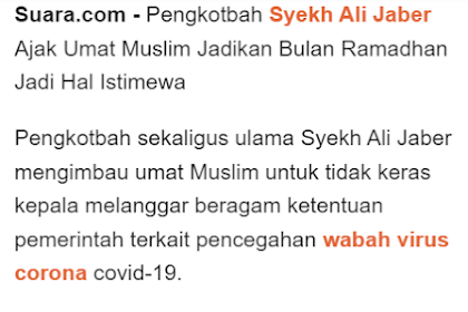 Sembari Menangis, Syekh Ali Jaber: Jangan Keras Kepala, Ramadhan di Rumah