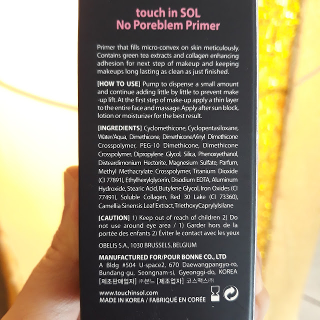 Touch in SOL No PoreBlem Primer ingredients 