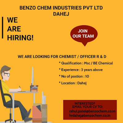 Benzo Chem Industries Job Vacancy For B E Chemical/ MSc