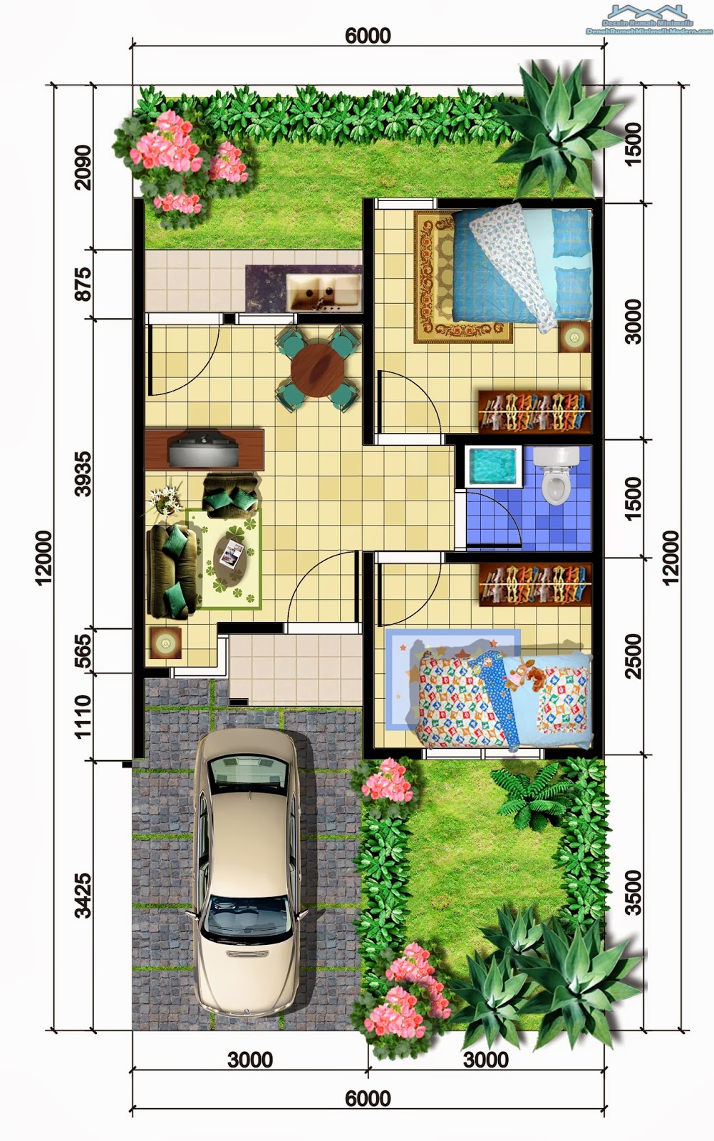  Gambar  Desain Denah  Rumah  Minimalis  Modern 1 Lantai 