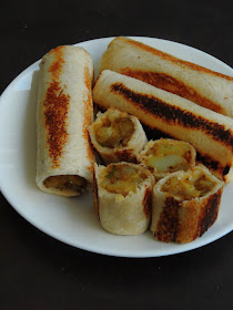 Cheesy Potato masala Bread rolls