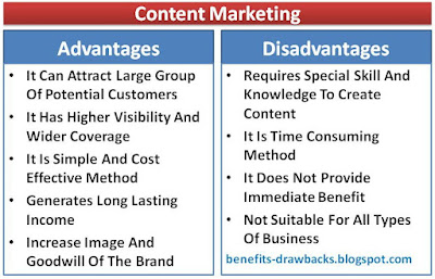 advantages disadvantages content marketing