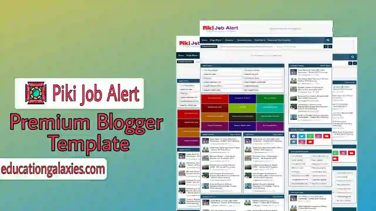 Piki Job Alert Premium Blogger Template Free Download Latest