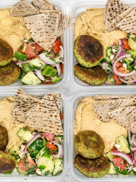 This Falafel and Hummus Box meal prep is packed with fresh herbs and spices, leaves very little leftover ingredients, and makes a great cold lunch!