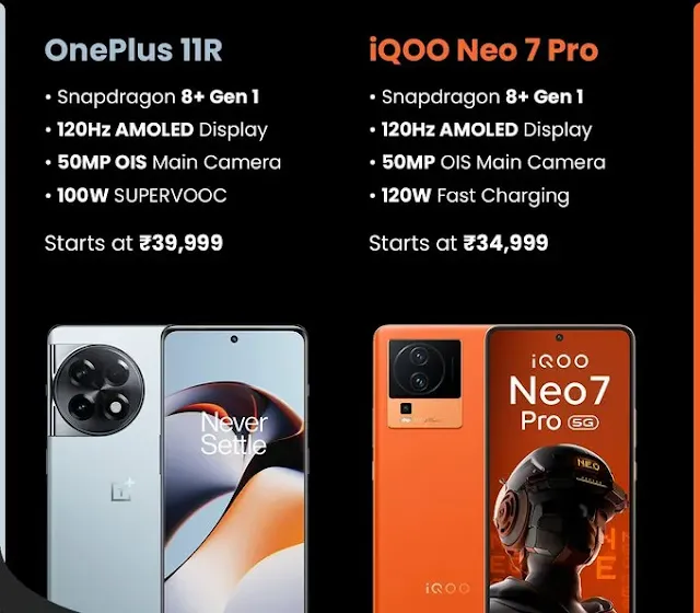 OnePlus 12R vs iQOO Neo 7 Pro 5G