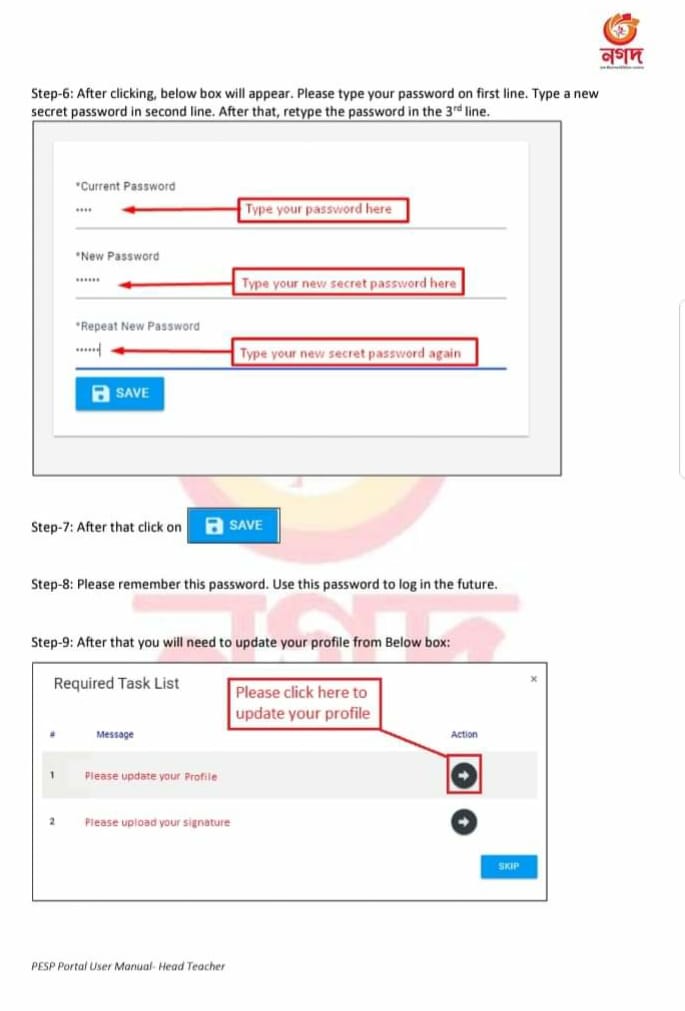 PESP Portal User Manual for head teacher