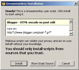 grasemonkey html encode