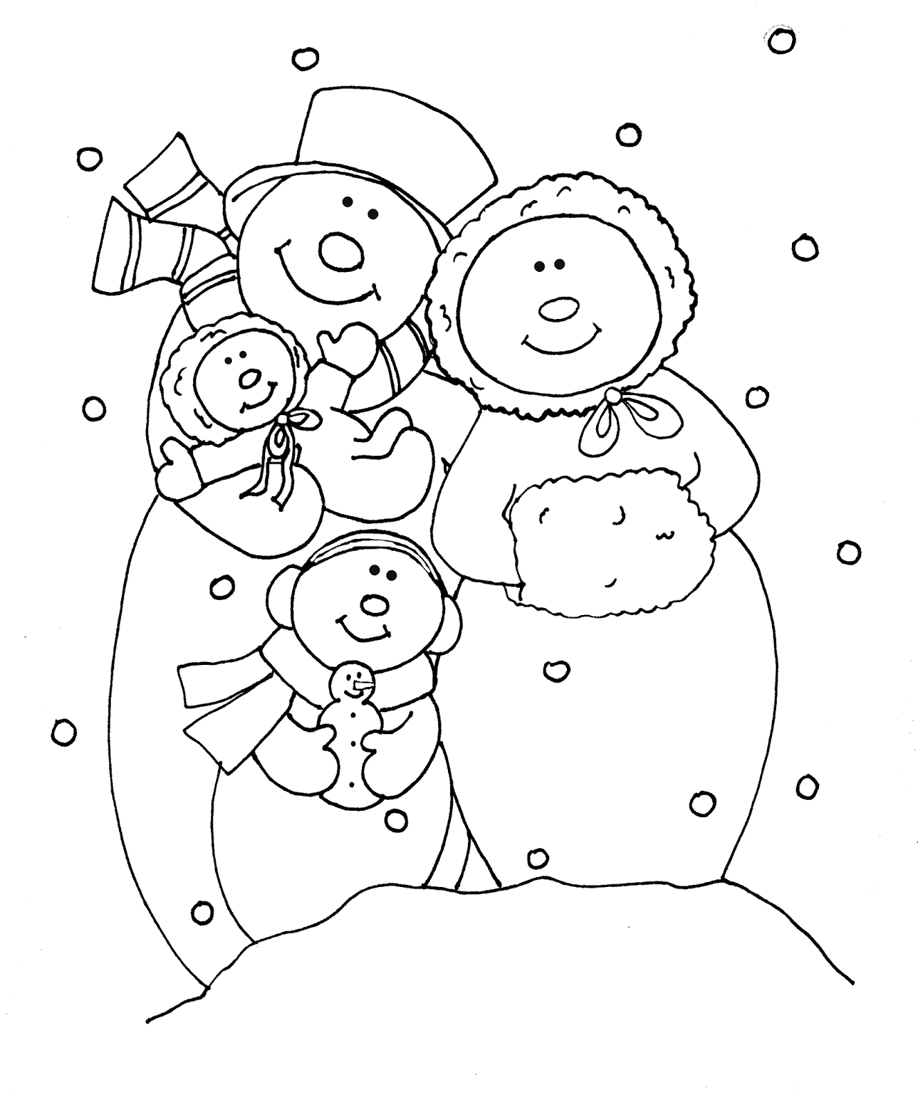 Download Free Dearie Dolls Digi Stamps: Snowman Family