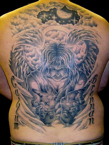 Angels Tattoos Fonts guardian angel tattoos