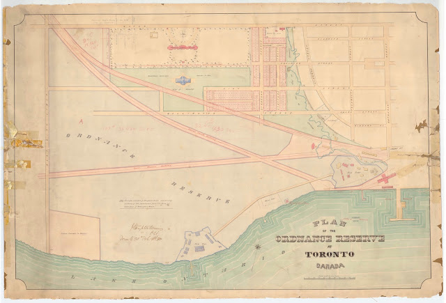 Map: Plan of the Ordnance Reserve at Toronto Canada, 1862, by J. Stoughton Dennis