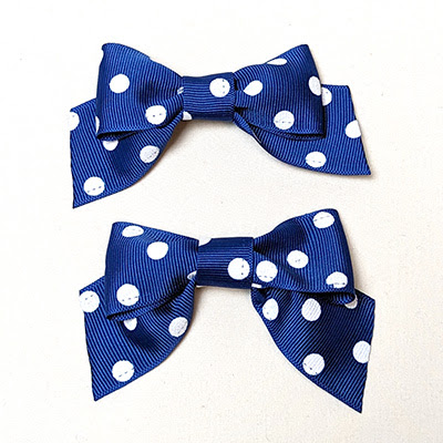 Royal blue polka dot bows