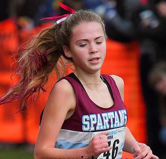 Ashlyn Lannert runs at state cross country meet